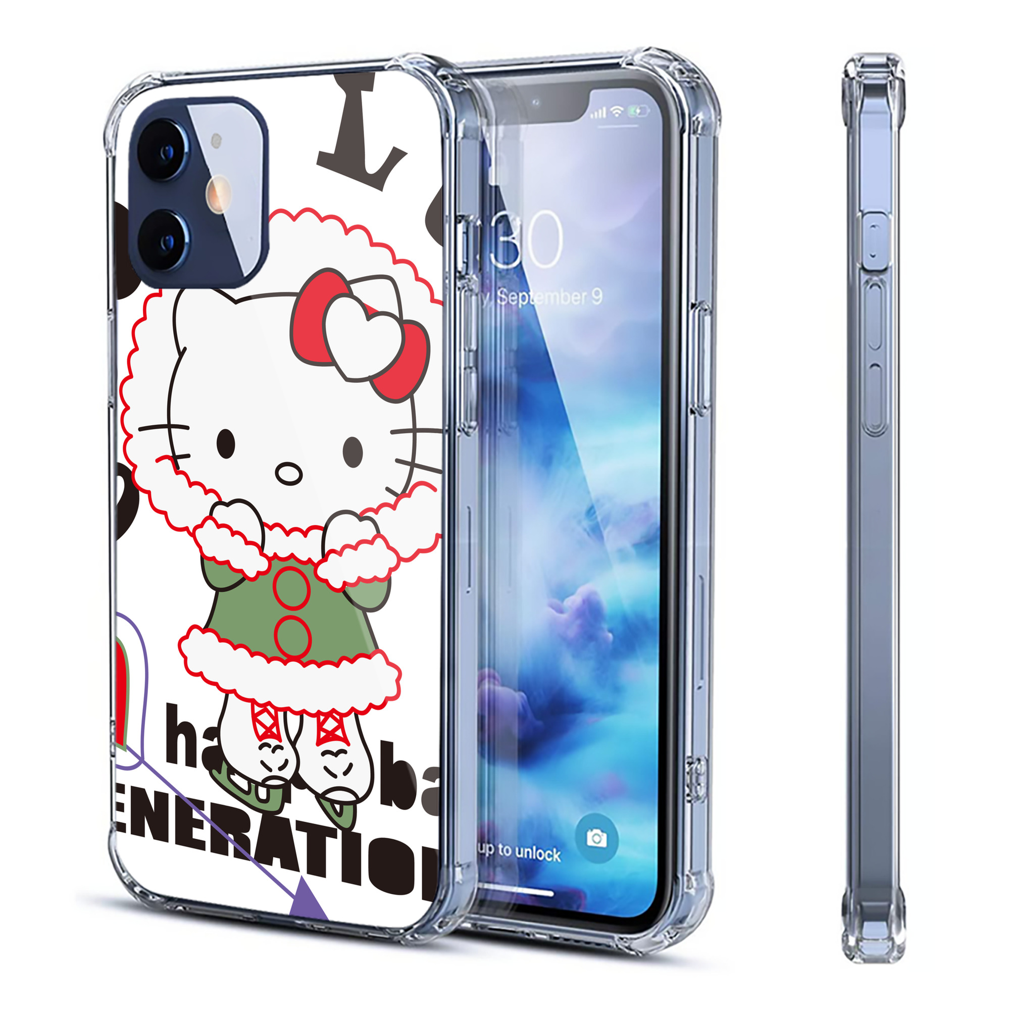 （画像用） Hello Kitty ハローキティ 【iPhone 12シリーズ対応】透明スマホケース（クリアソフトケース）